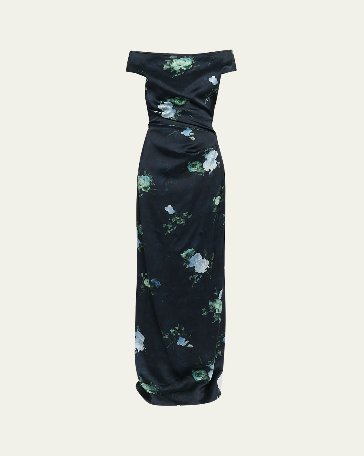 Erdem Abstract Rose Off-Shoulder Gown