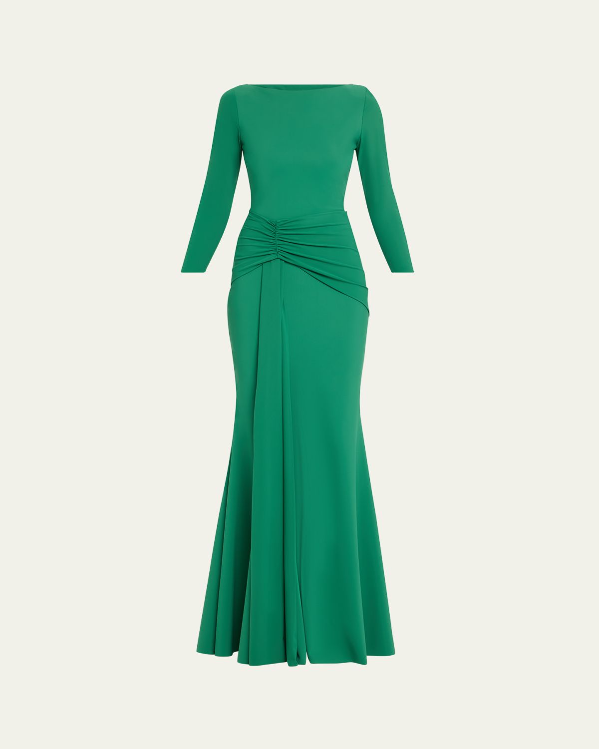Chiara Boni La Petite Robe Shir Draped High-Neck Jersey Trumpet Gown
