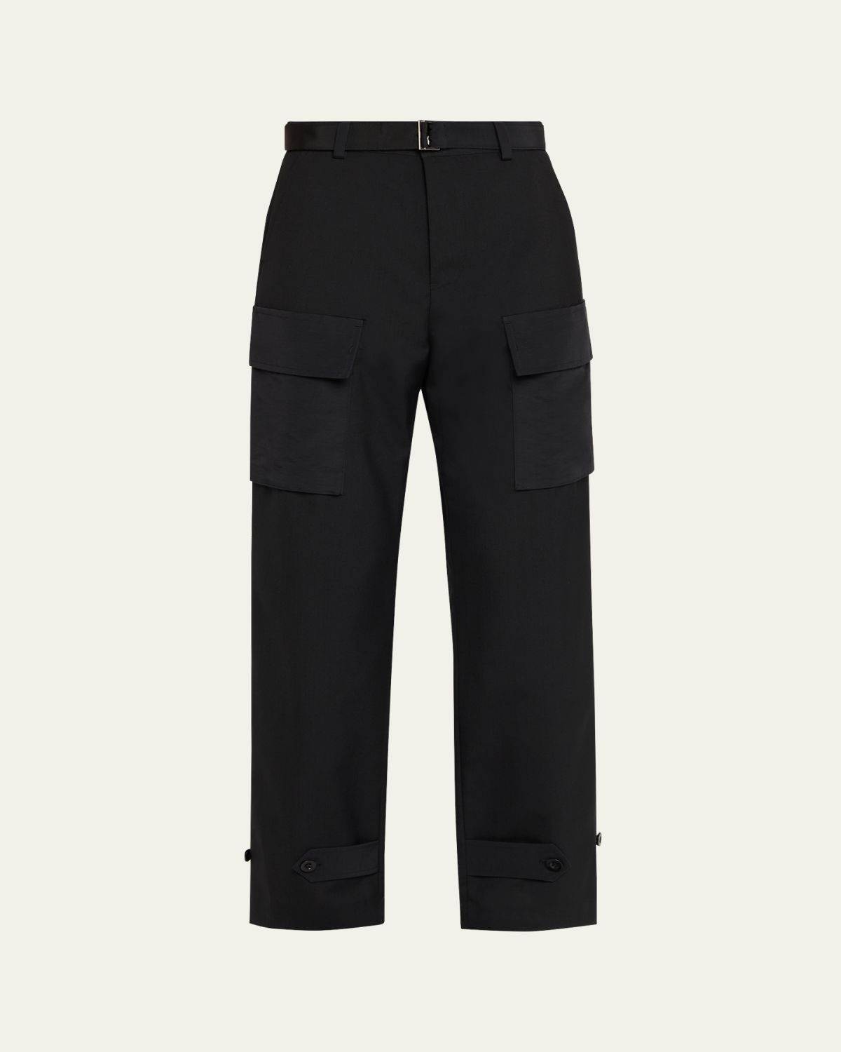 SACAI Belted Straight-Leg Ankle Cargo Trousers