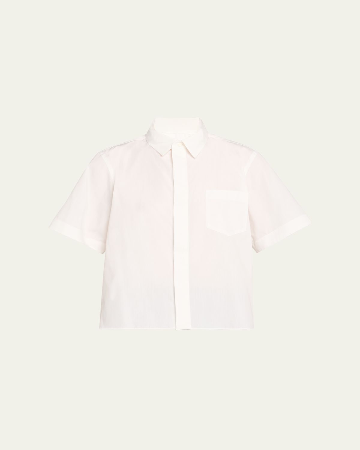SACAI Short-Sleeve Poplin Button-Down Shirt