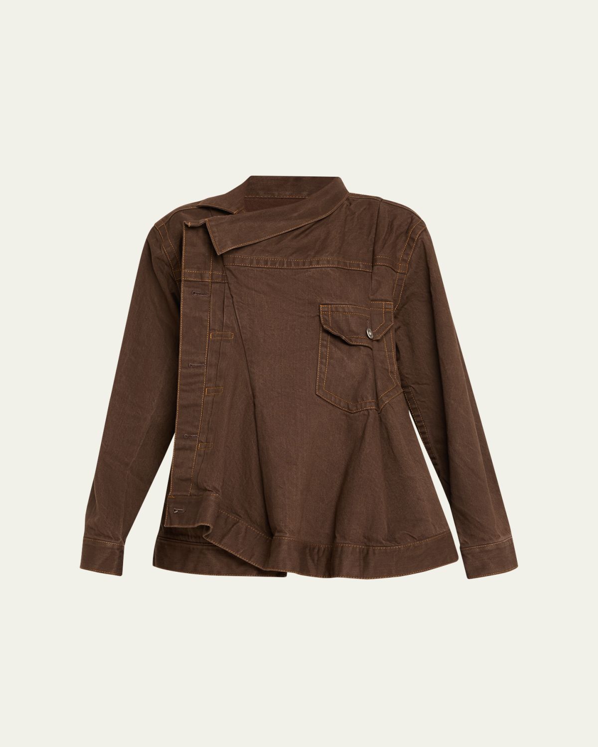 SACAI Asymmetric Denim Jacket