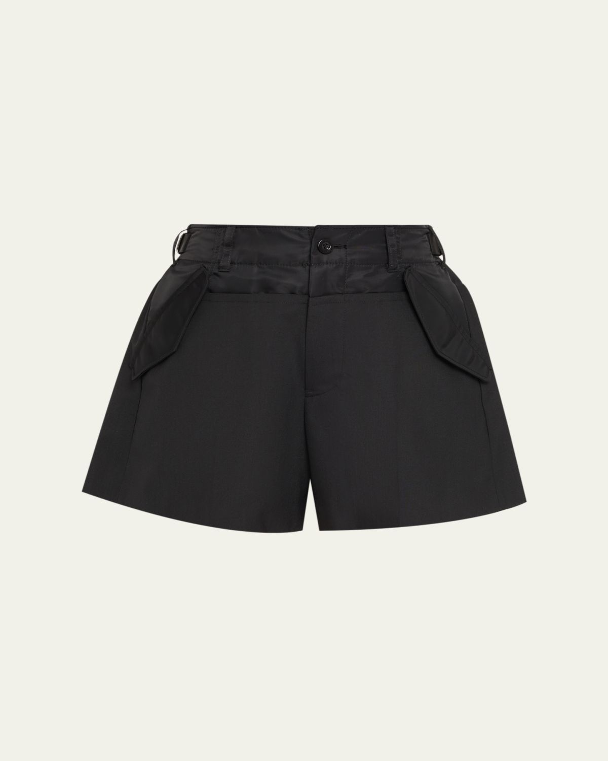 SACAI Wide-Leg Hybrid Suiting Shorts