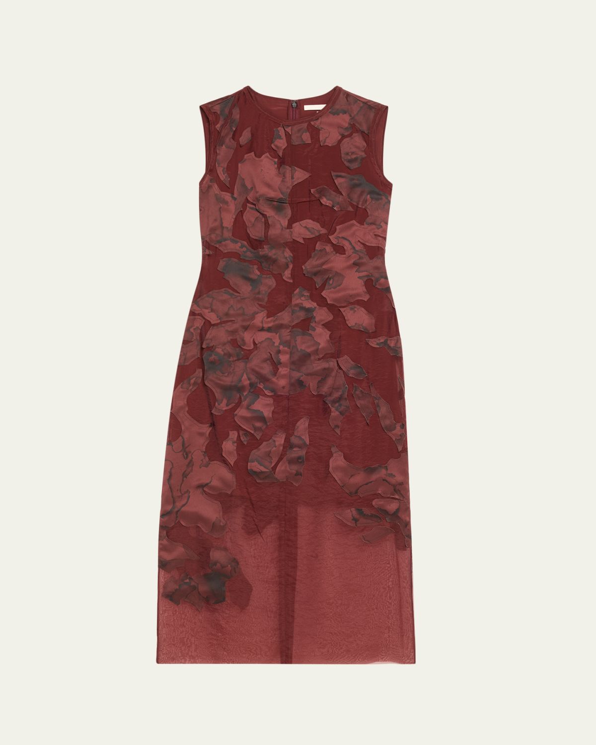 Jason Wu Collection Printed Applique Sleeveless Midi Dress