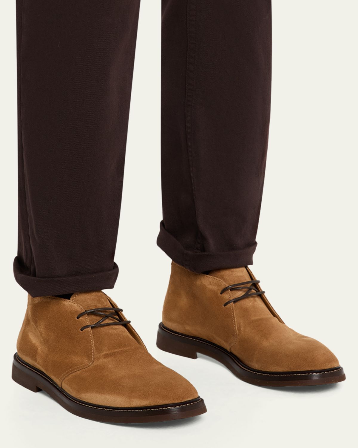 Brunello Cucinelli Men's Suede Rubber-Sole Chukka Boots | Thumbnail 2 Brunello Cucinelli Men's Suede Rubber-Sole Chukka Boots | Thumbnail 2