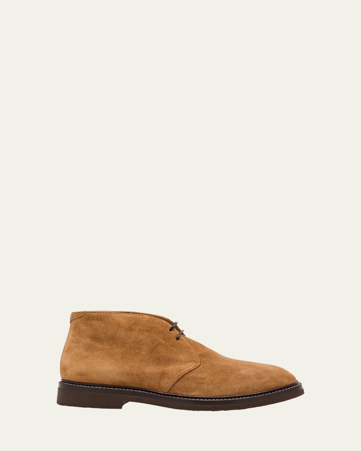 Brunello Cucinelli Men's Suede Rubber-Sole Chukka Boots