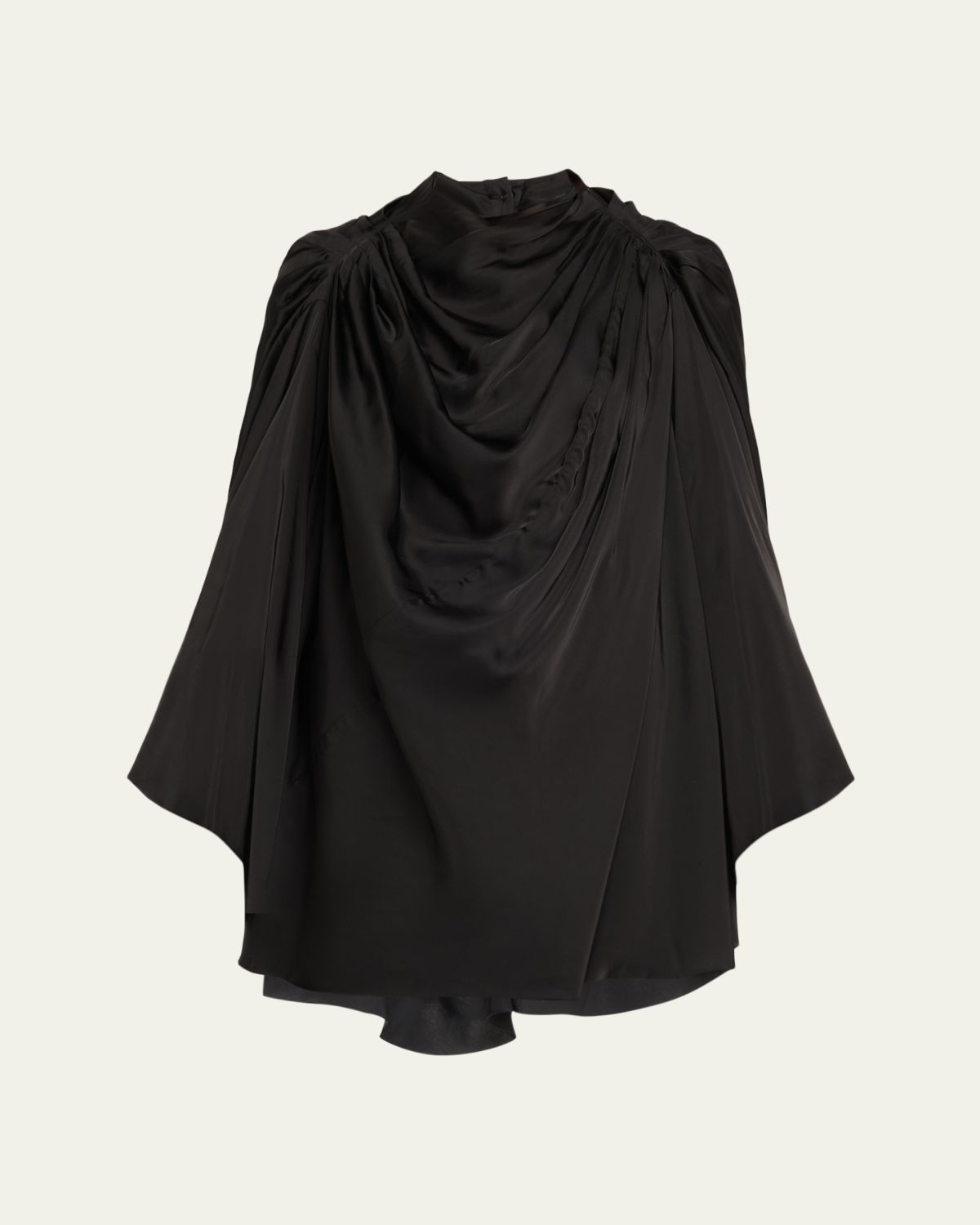 Rick Owens Long-Sleeve Draped Cape Tunic