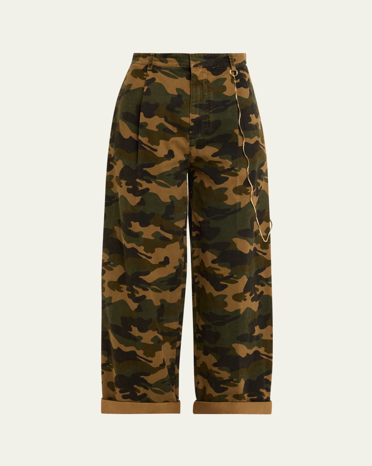 DARKPARK Danielle Cuffed Camouflage Pants with Chain