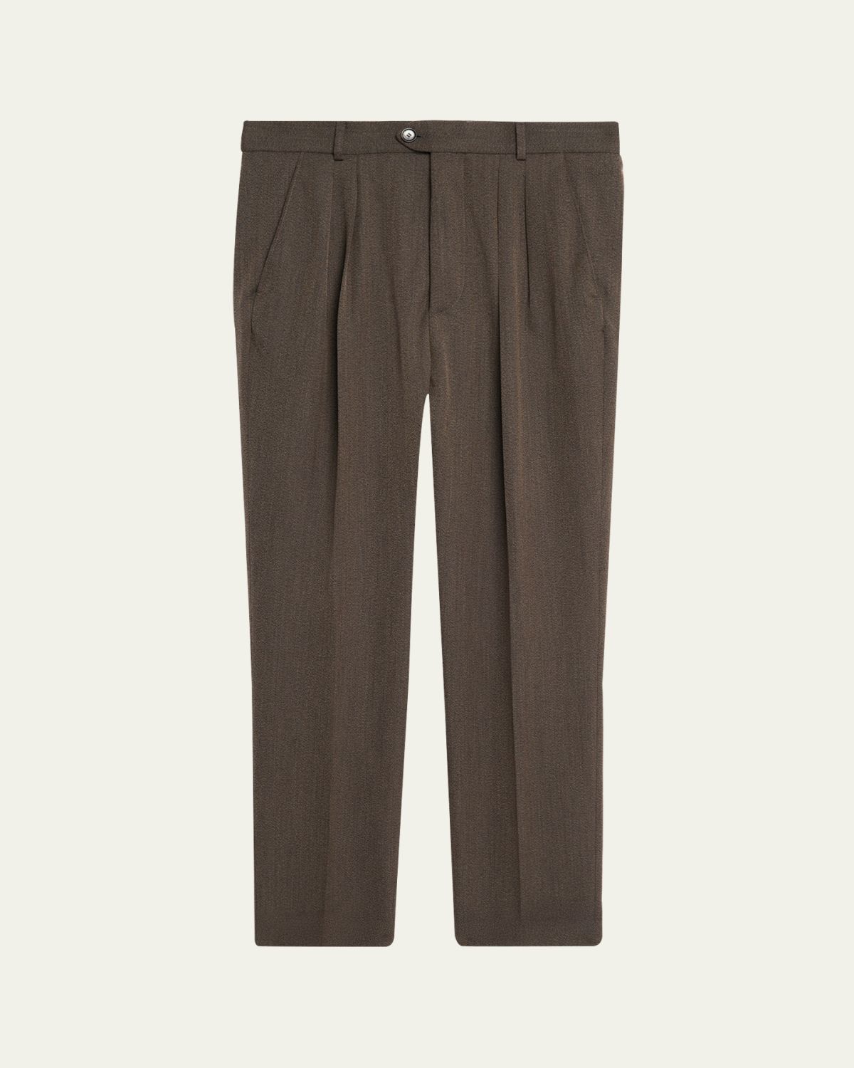 Loro Piana Men's Stafford Wool Twill Pleated Trousers | Thumbnail 6 Loro Piana Men's Stafford Wool Twill Pleated Trousers | Thumbnail 6