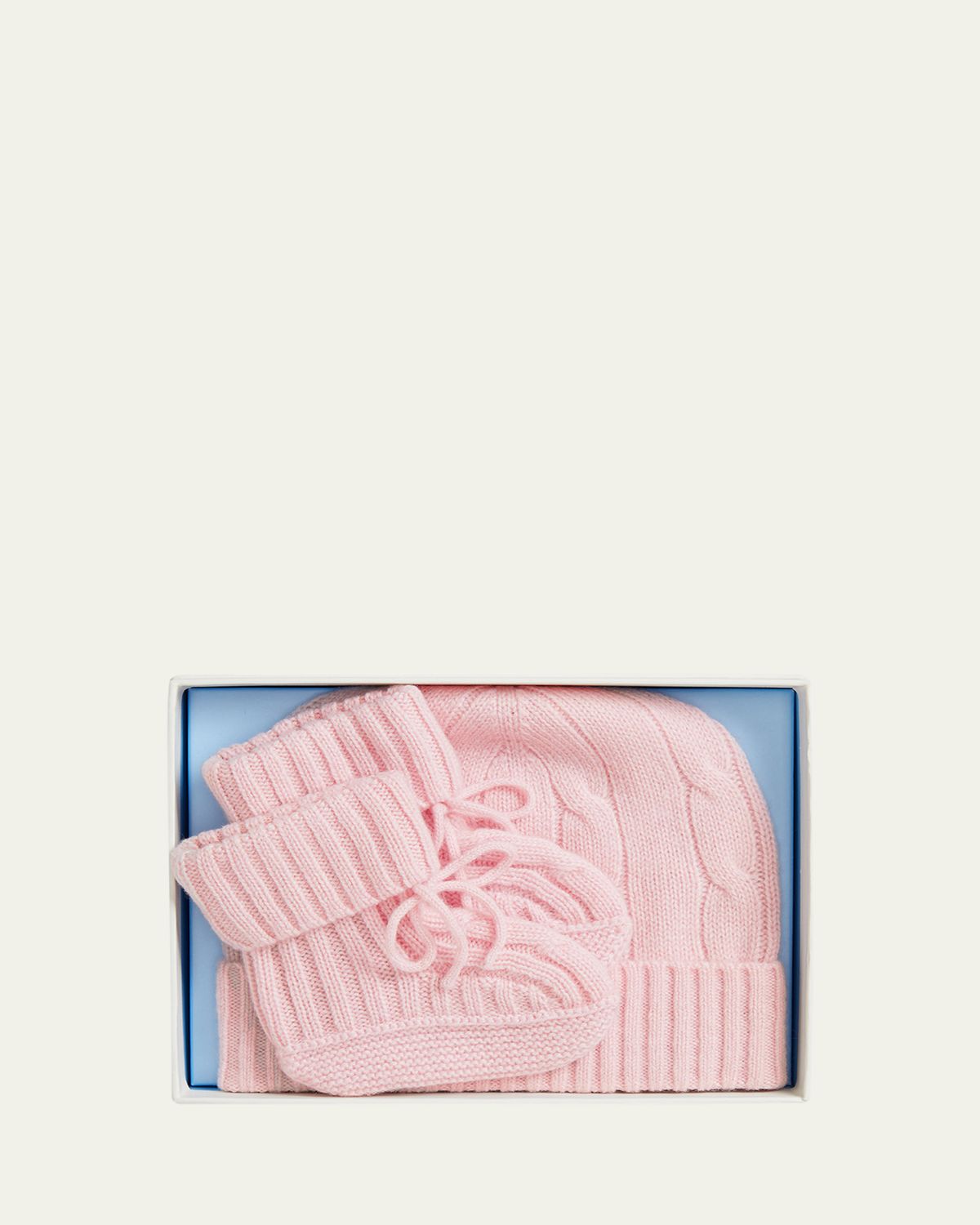 Polo Ralph Lauren Girl's Cashmere Hat & Booties Gift Set, Size 0M-9M