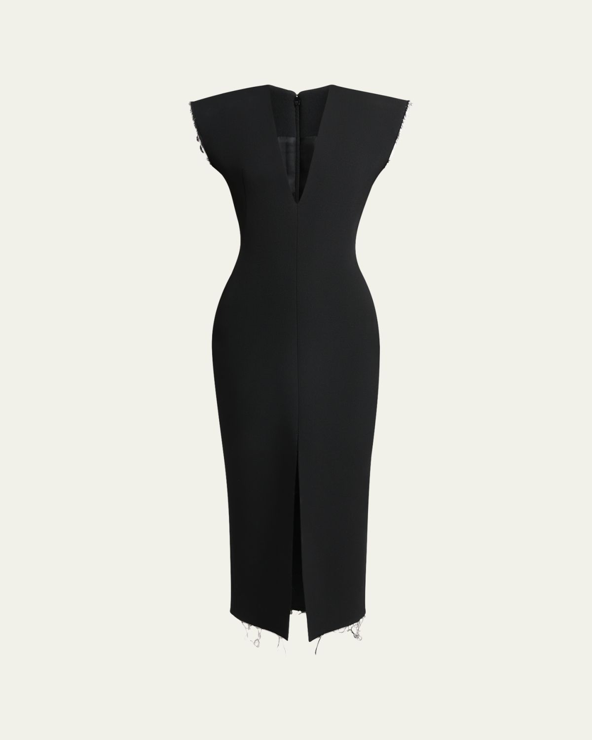 Givenchy Raw-Edge Structured Sleeveless Midi Dress