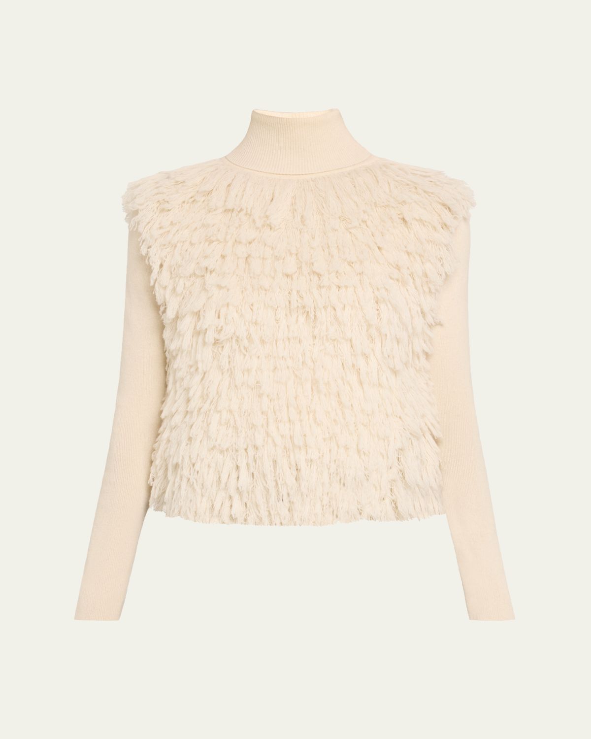 Brandon Maxwell The Chapin Furry Knit Turtleneck Sweater