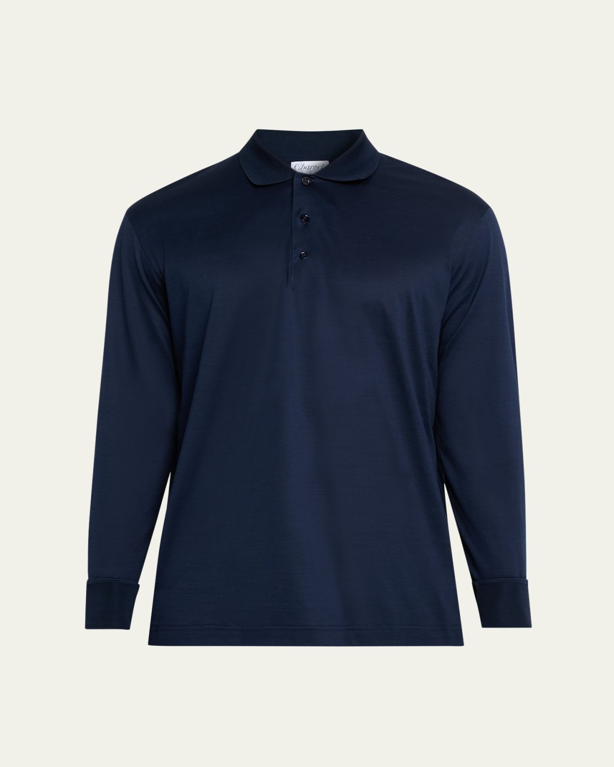 Charvet Men's Cotton Jersey Long-Sleeve Polo Shirt
