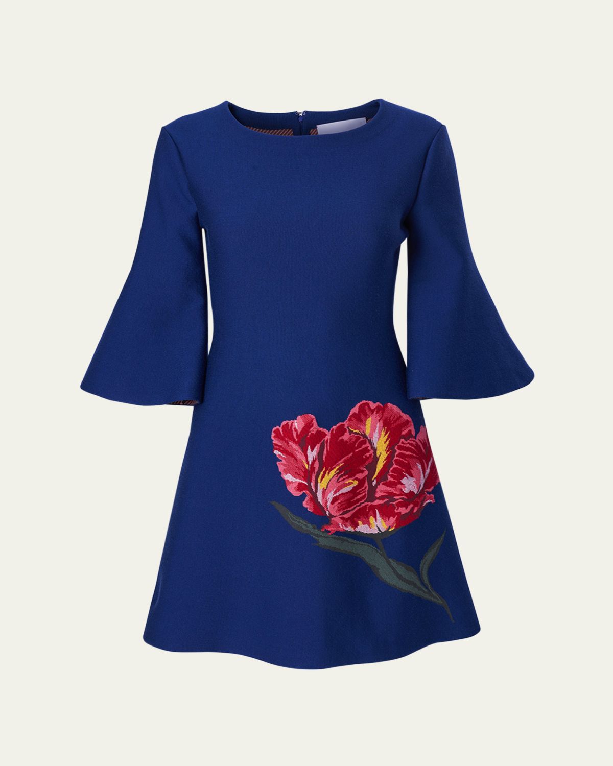 Carolina Herrera Tulip Bell-Sleeve Mini Dress