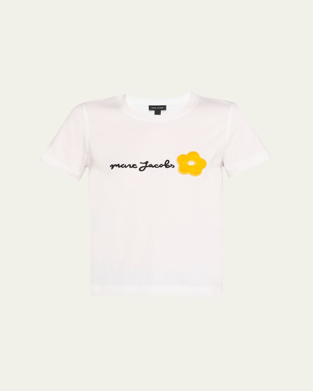 Marc Jacobs Logo Flower Applique T-Shirt