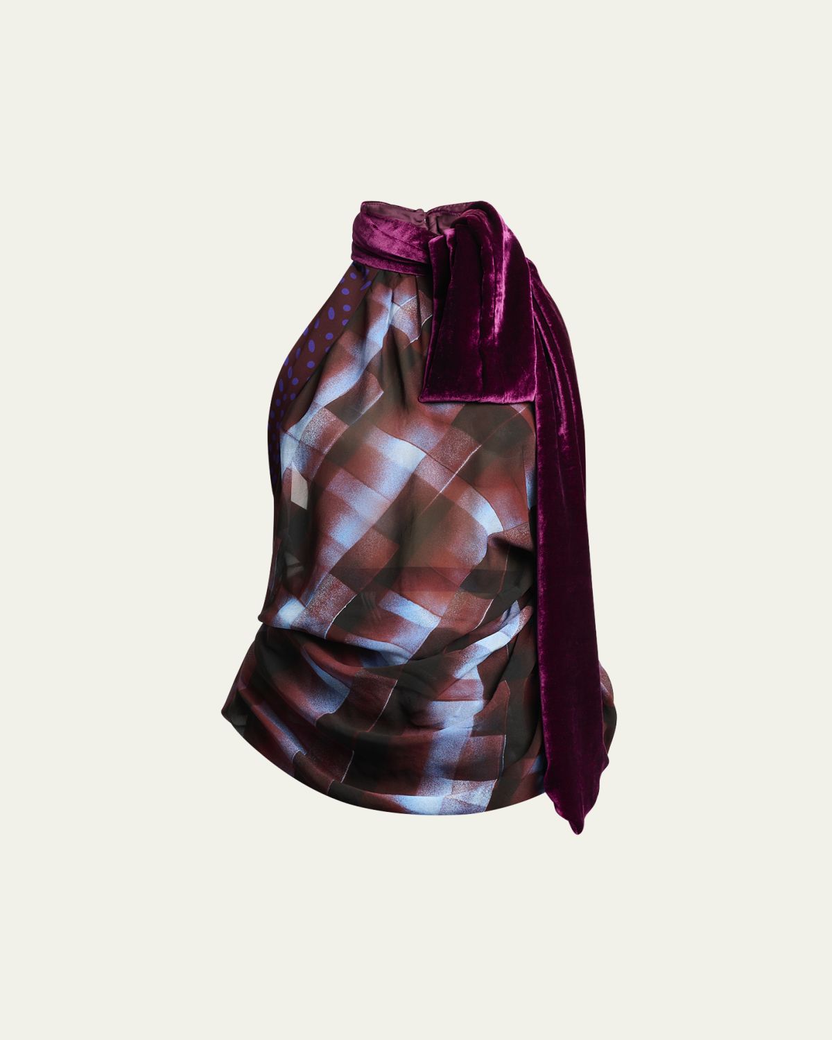 Dries Van Noten Draped Halter Top with Scarf