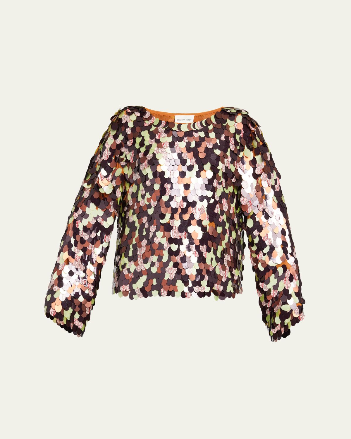 Dries Van Noten Paillette Embellished Long-Sleeve Top