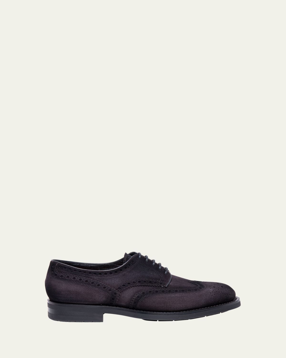 Santoni Men's Emil Suede Brogue Wingtip Derby Shoes