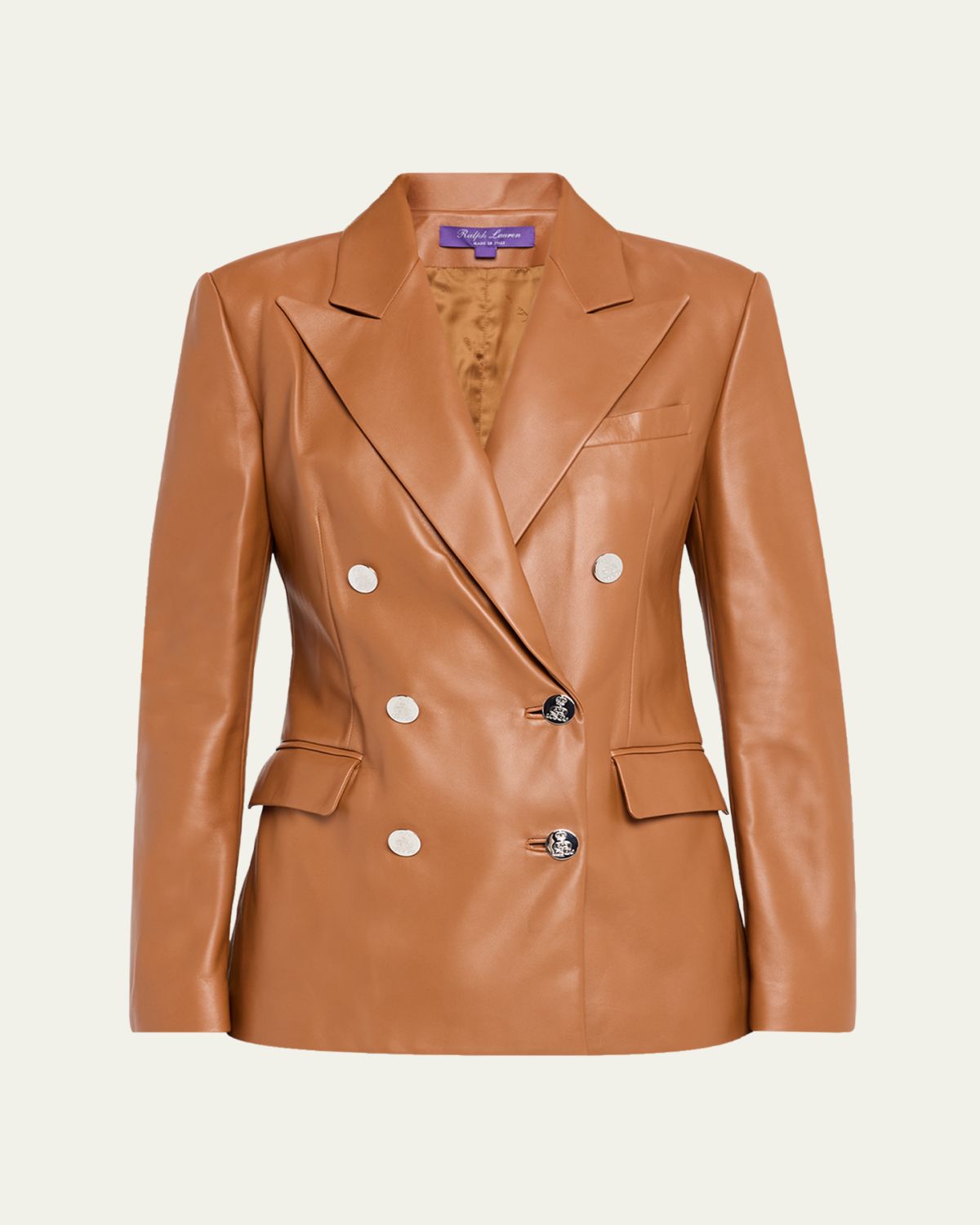 Ralph Lauren Collection Camden Leather Double-Breasted Jacket