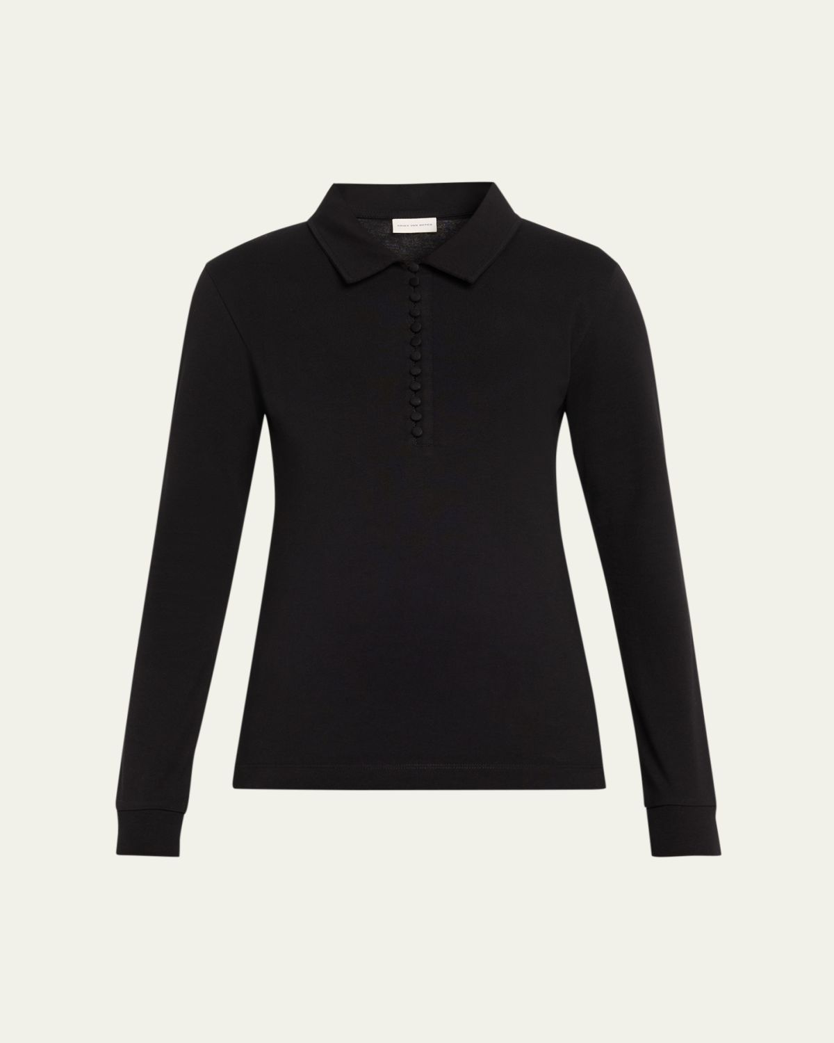 Dries Van Noten Herst Long-Sleeve Polo Shirt