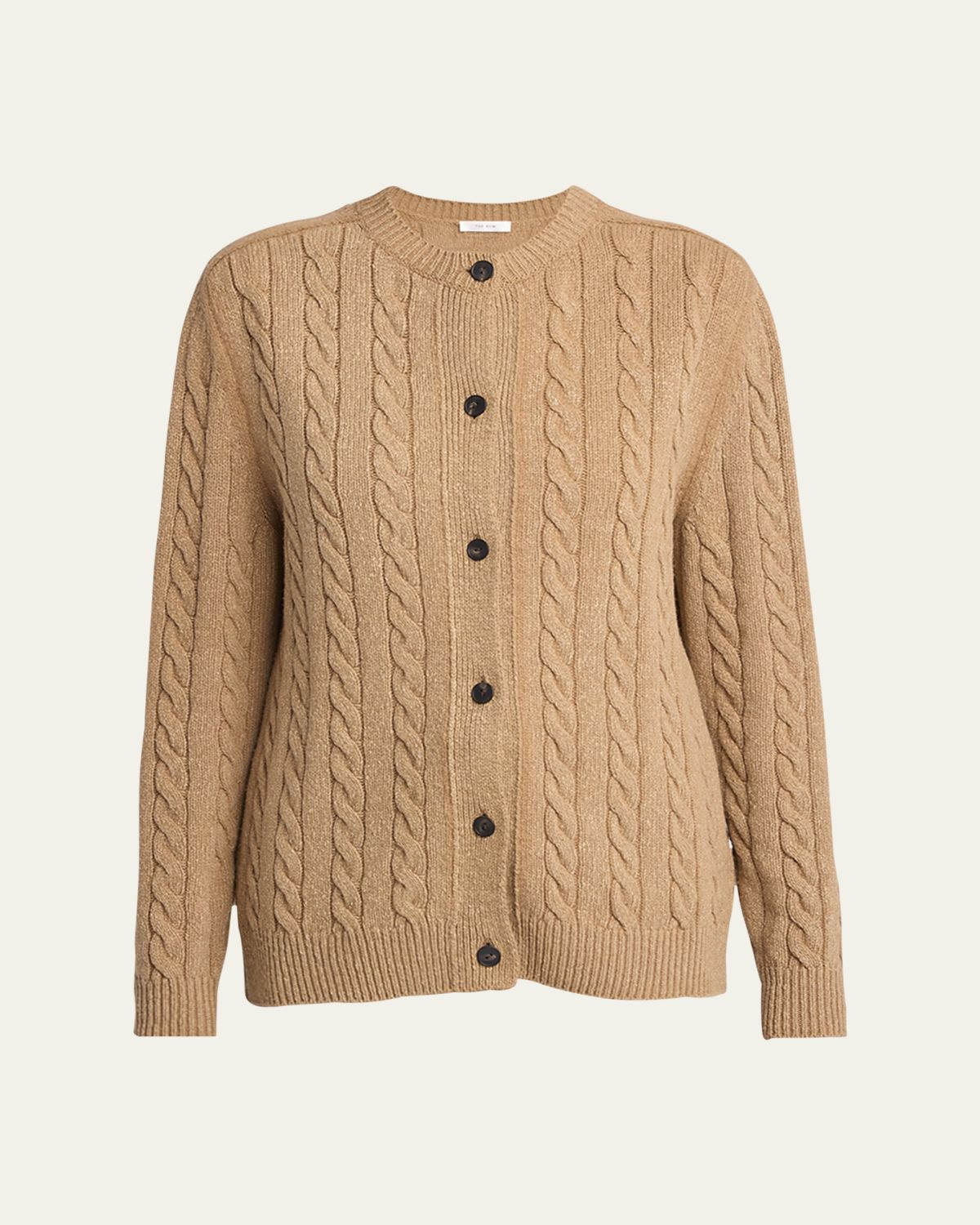 THE ROW Loneke Cable Knit Crewneck Cardigan