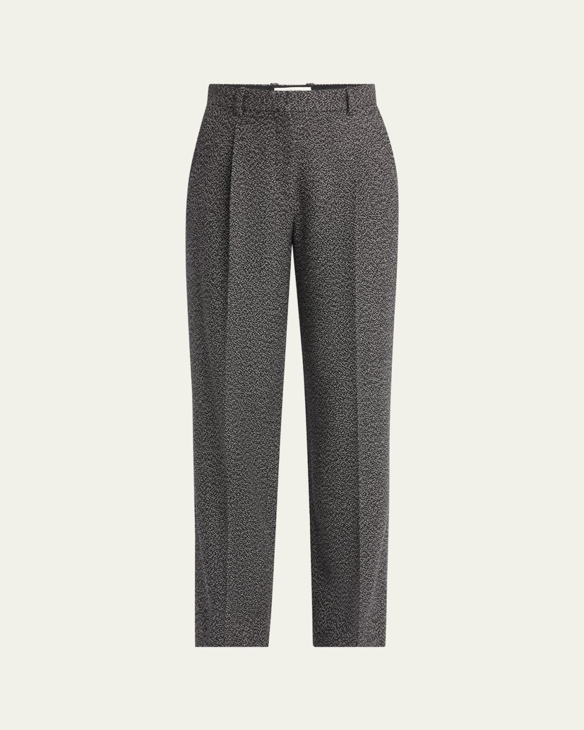 THE ROW Mikkela Pleated Cashmere Straight-Leg Pants