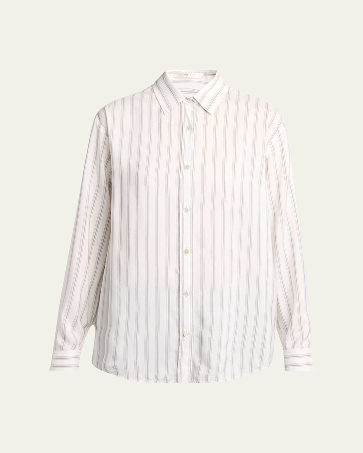 THE ROW Eirlys Striped Silk Button-Down Shirt