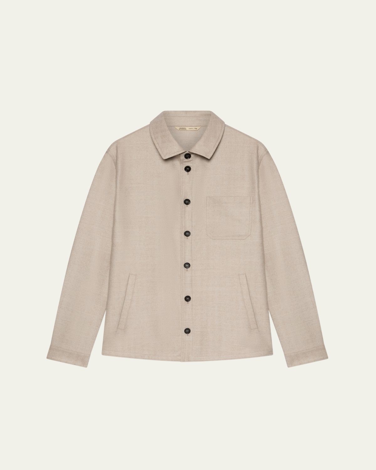 Maurizio Baldassari Men's Wool Herringbone Pocket Overshirt