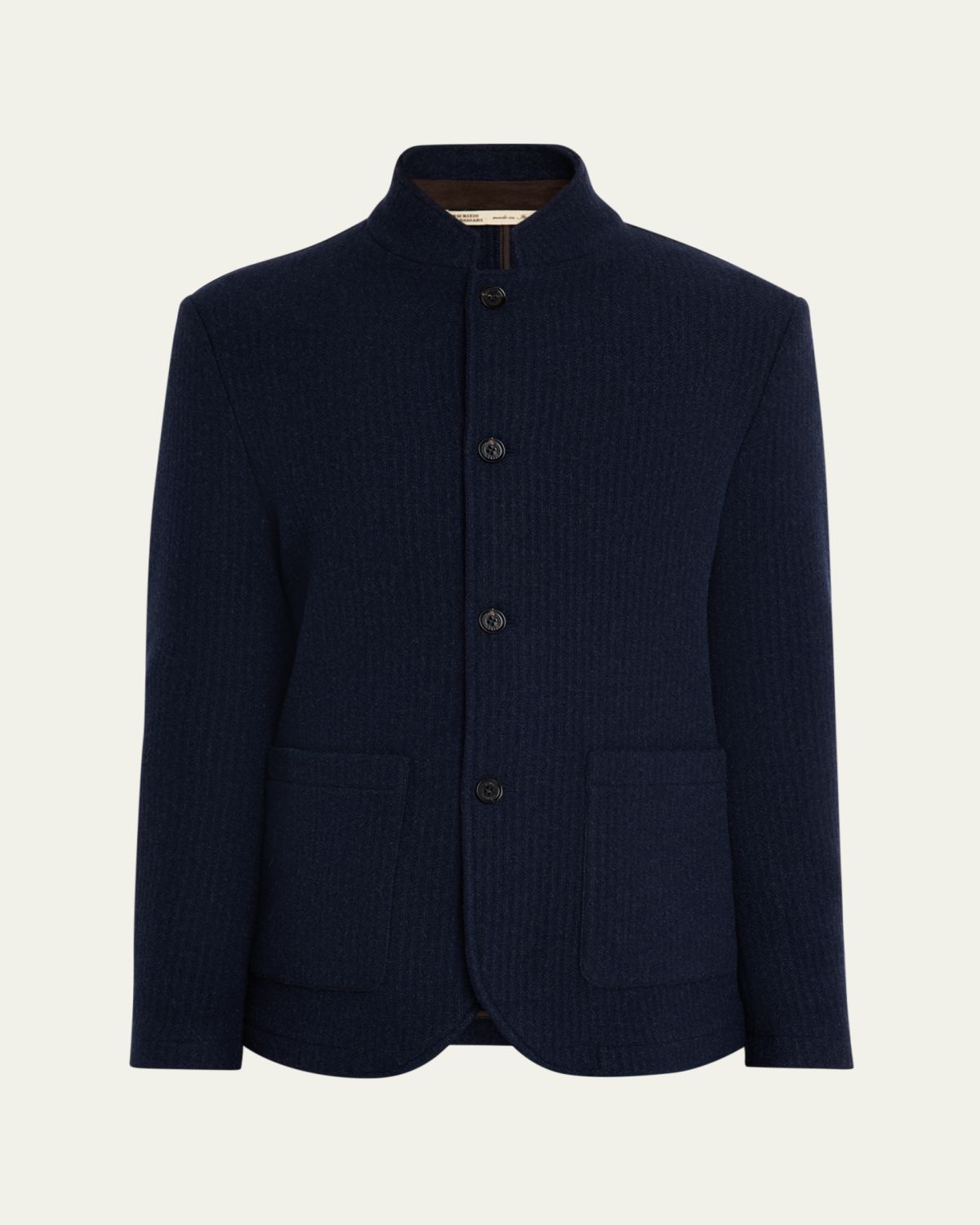 Maurizio Baldassari Men's Cashmere Stand Collar Four-Button Jacket