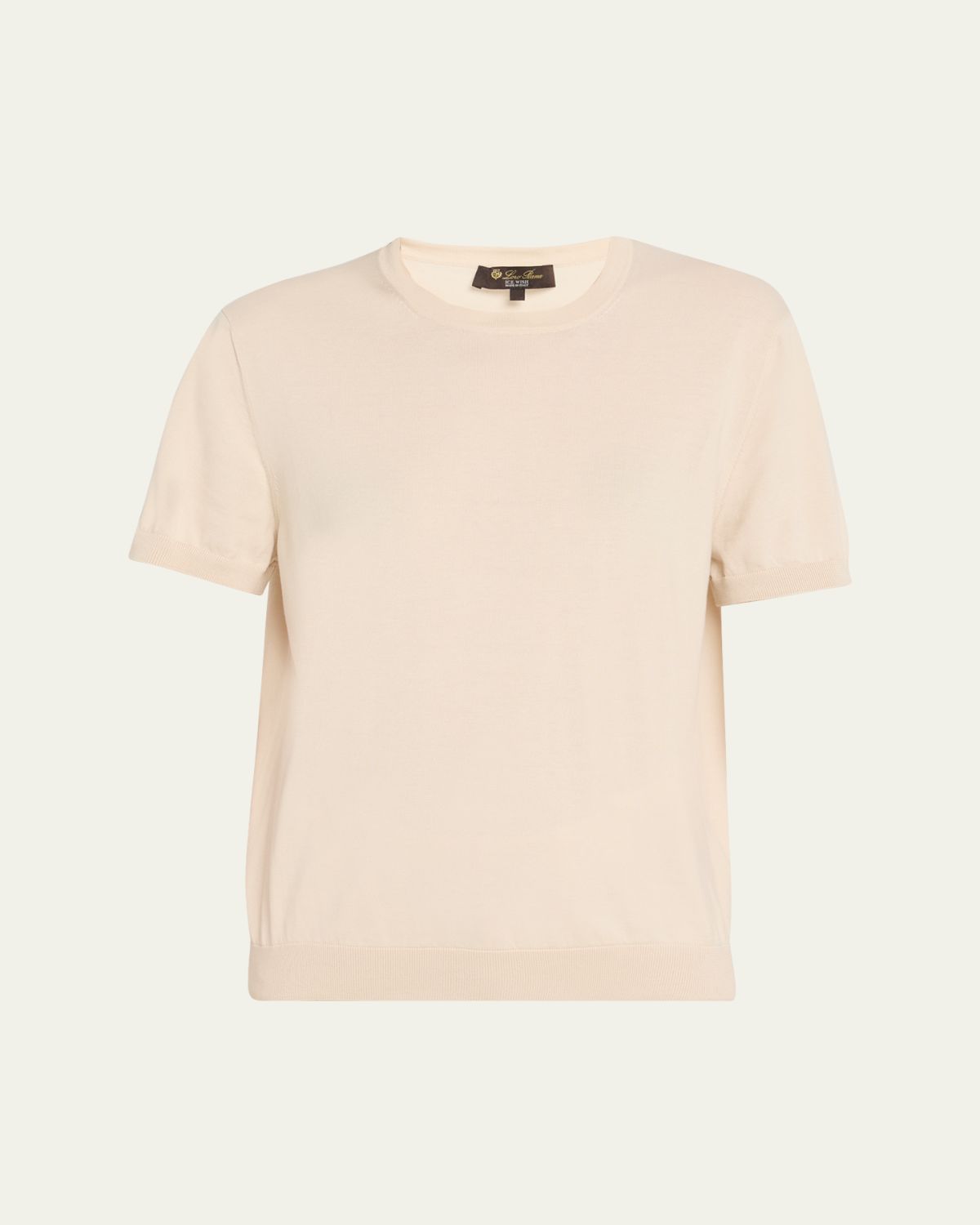 Loro Piana Ice Wish Short-Sleeve Crewneck Sweater