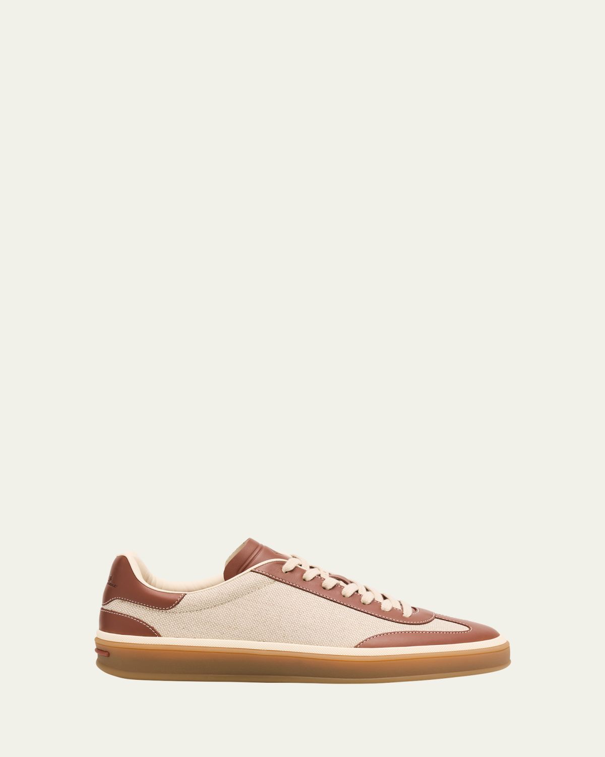 Loro Piana Tennis Walk Canvas and Leather Sneakers