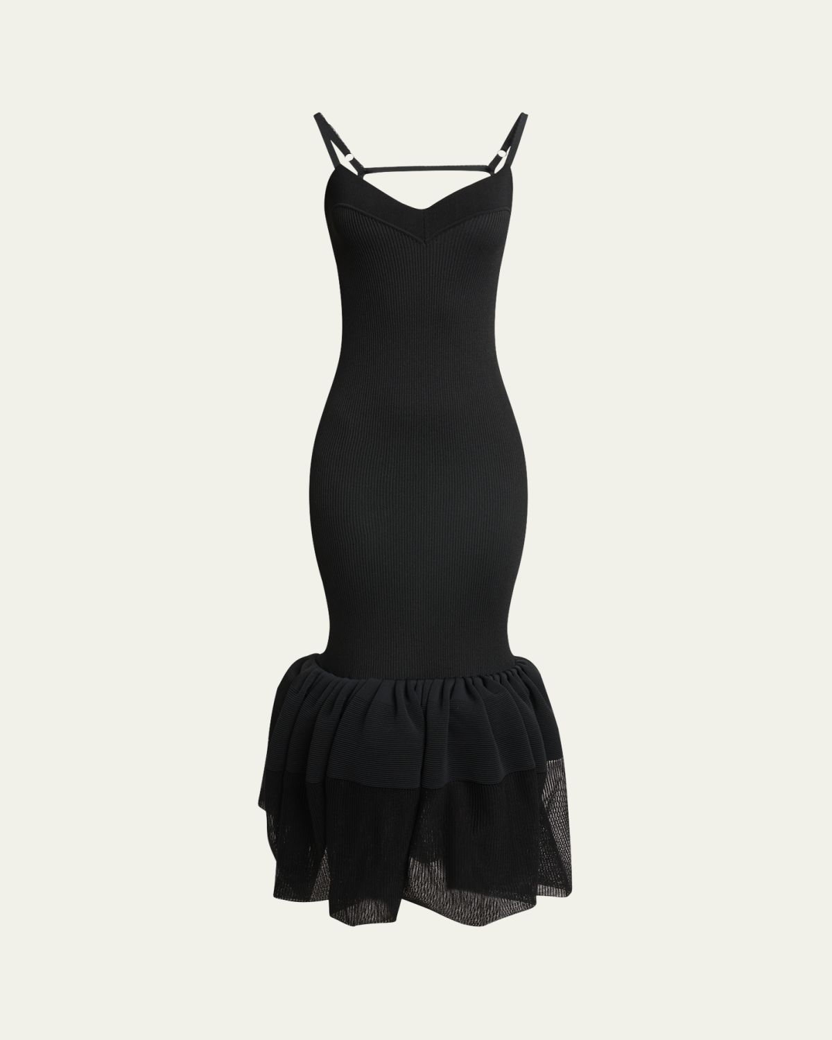 Givenchy Strappy Ruffled Open-Back Midi Dress
