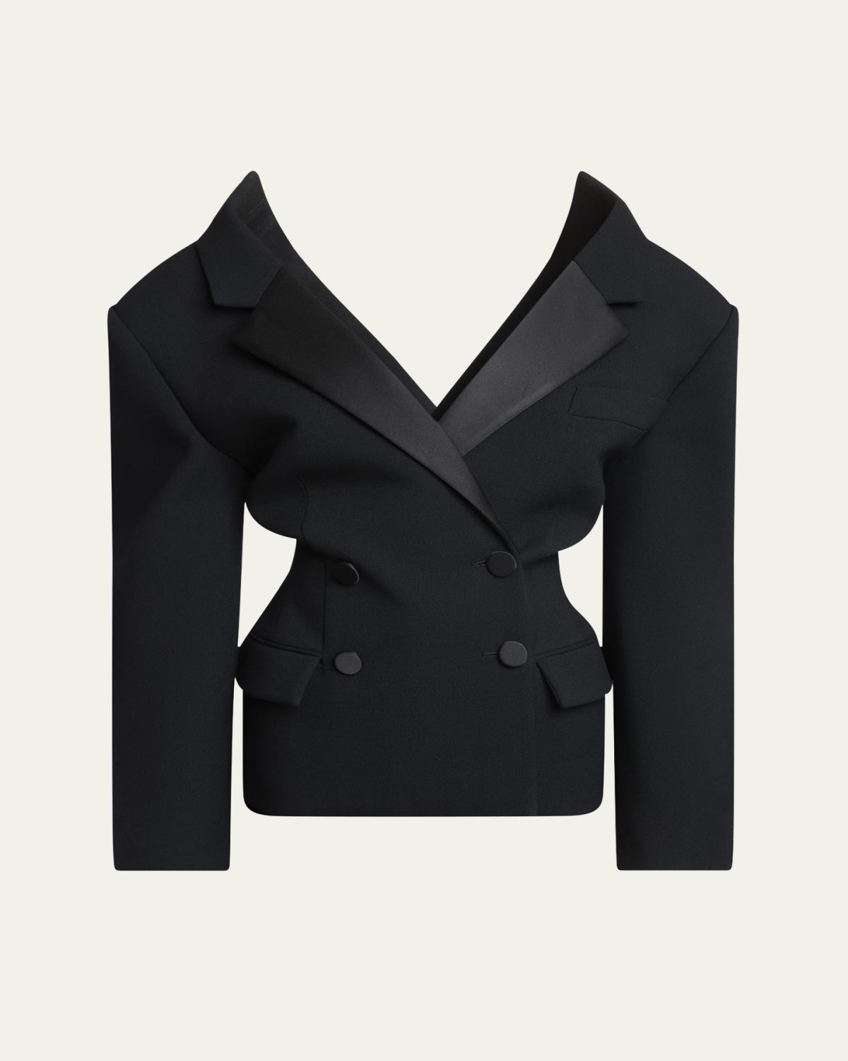 Givenchy Off-The-Shoulder Double-Breasted Cocoon Jacket
