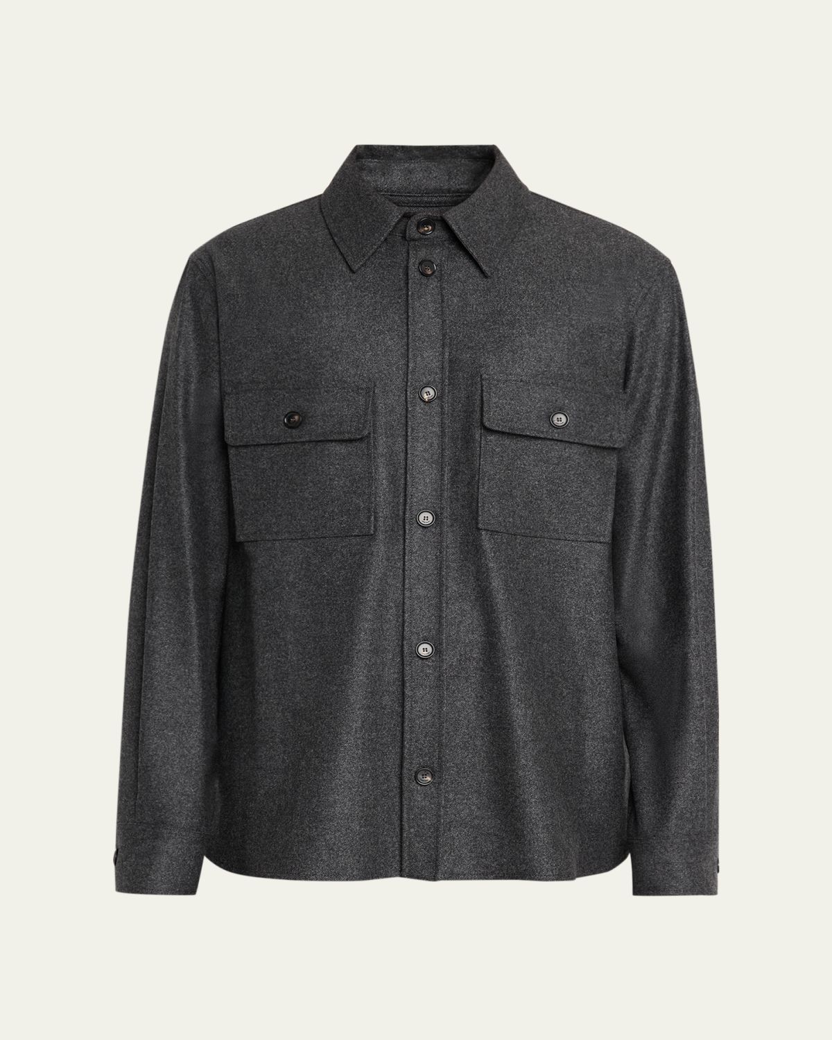 Loro Piana Men's Jim Virgin Wool and Cashmere Overshirt