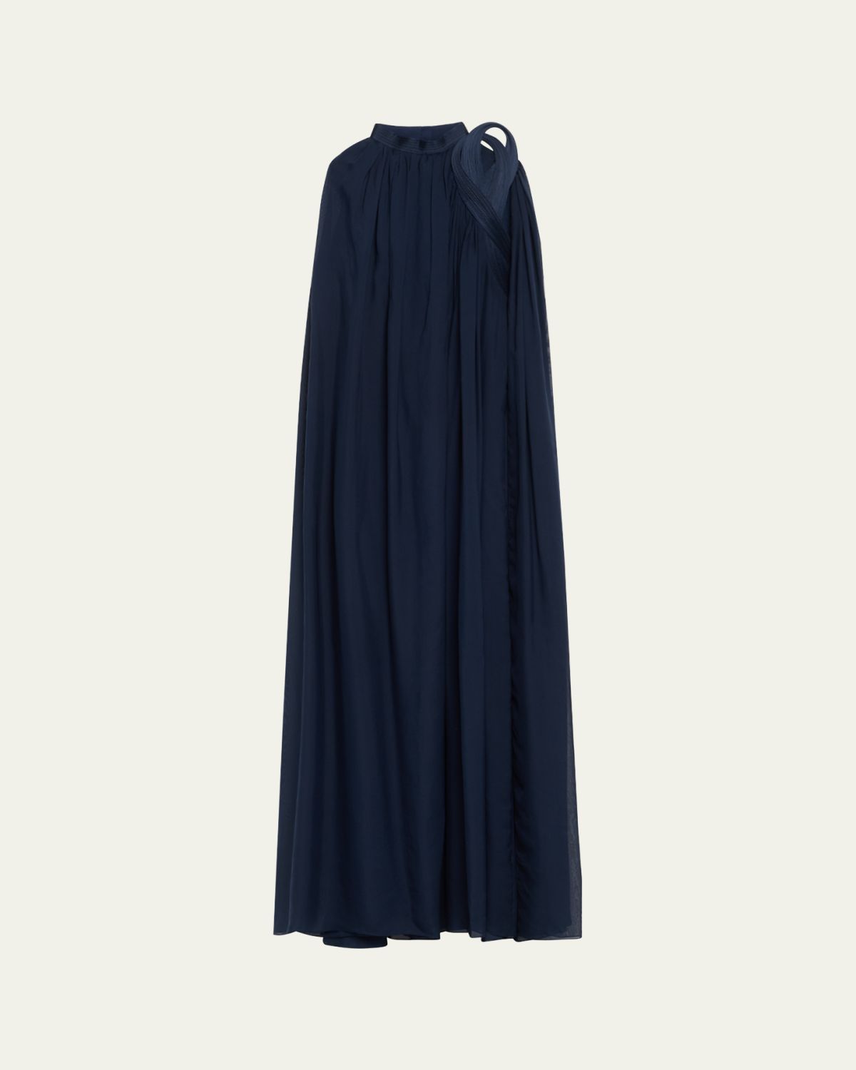 Gaurav Gupta Cypress Sculpted Silk Chiffon Cape Gown