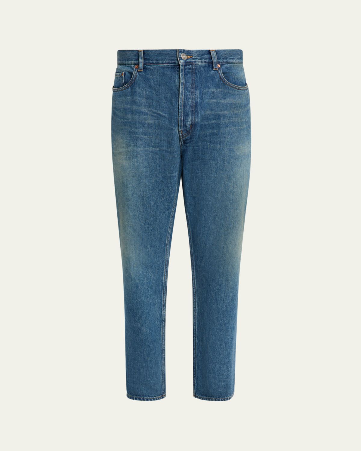Saint Laurent Men's High Rise Straight-Leg Jeans