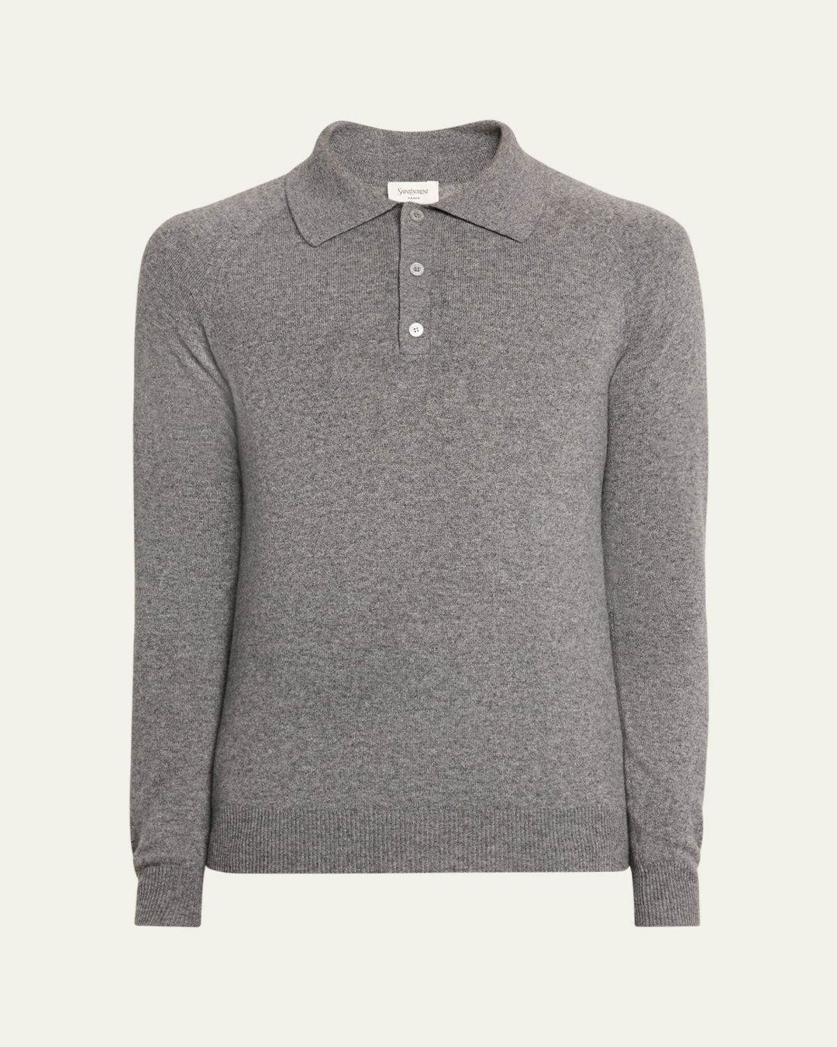 Saint Laurent Men's Cashmere Knit Polo Sweater