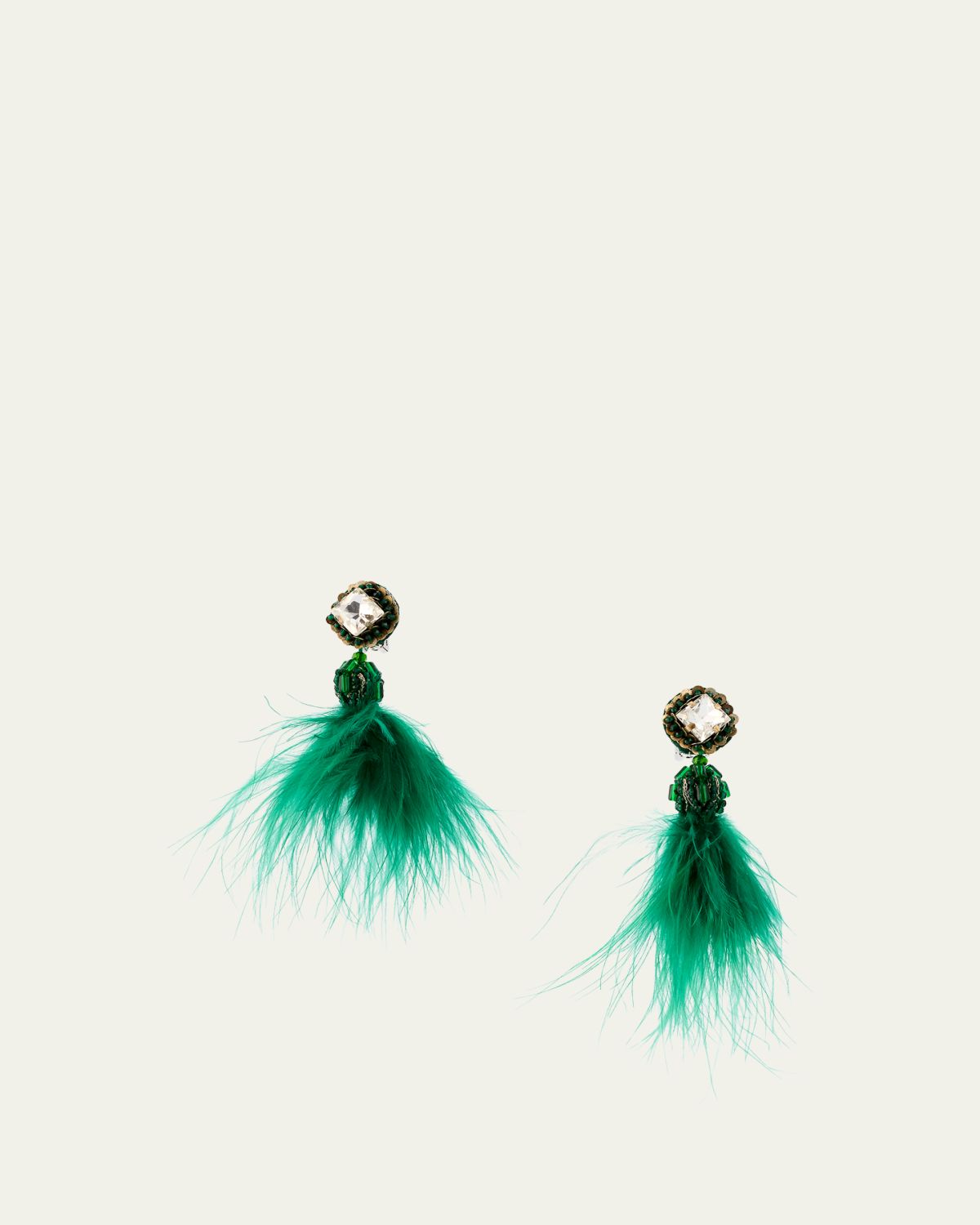 Ranjana Khan Micro Pom Earrings, Teal