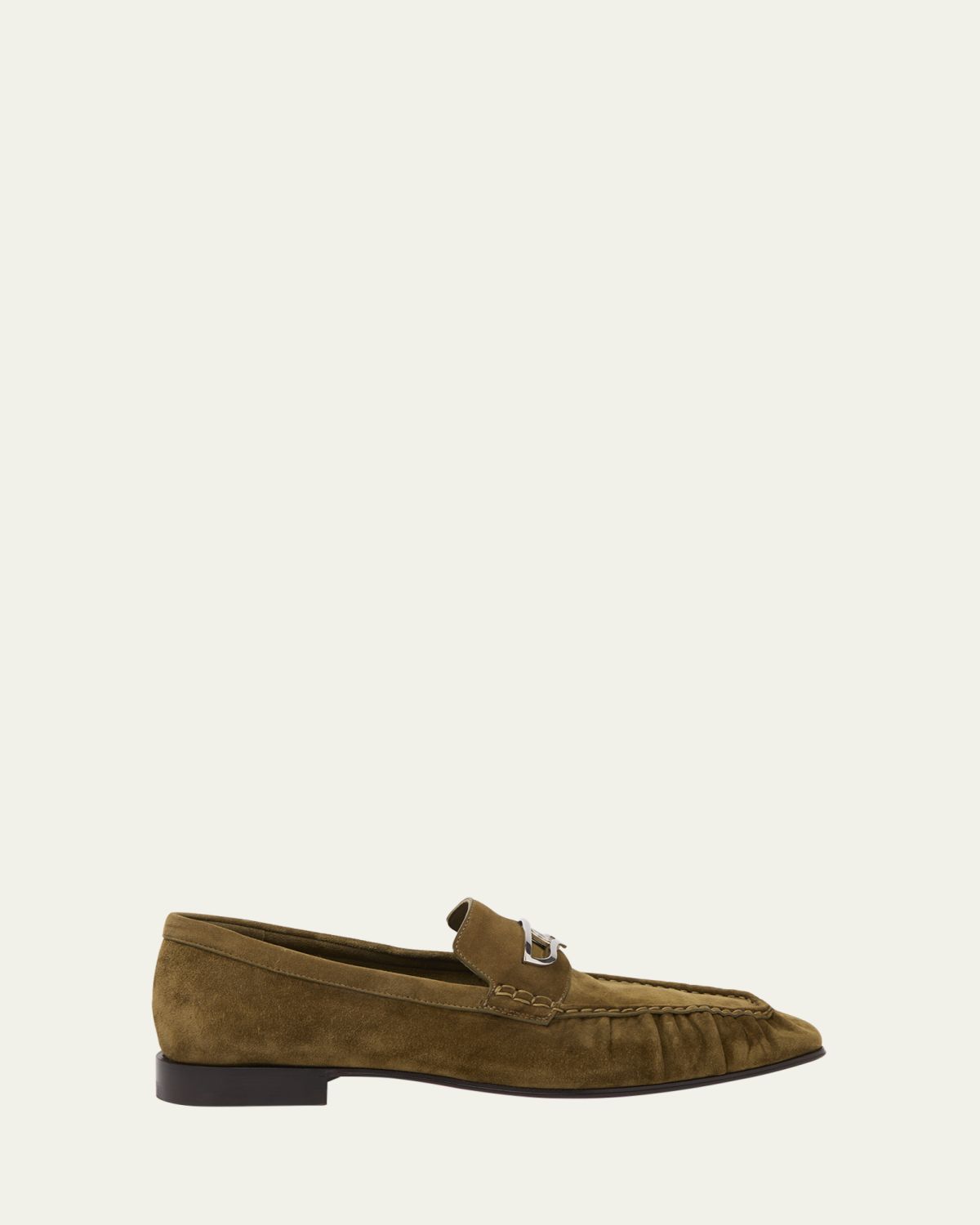 Christian Louboutin Men's Mocallista Suede Red-Sole Penny Loafers