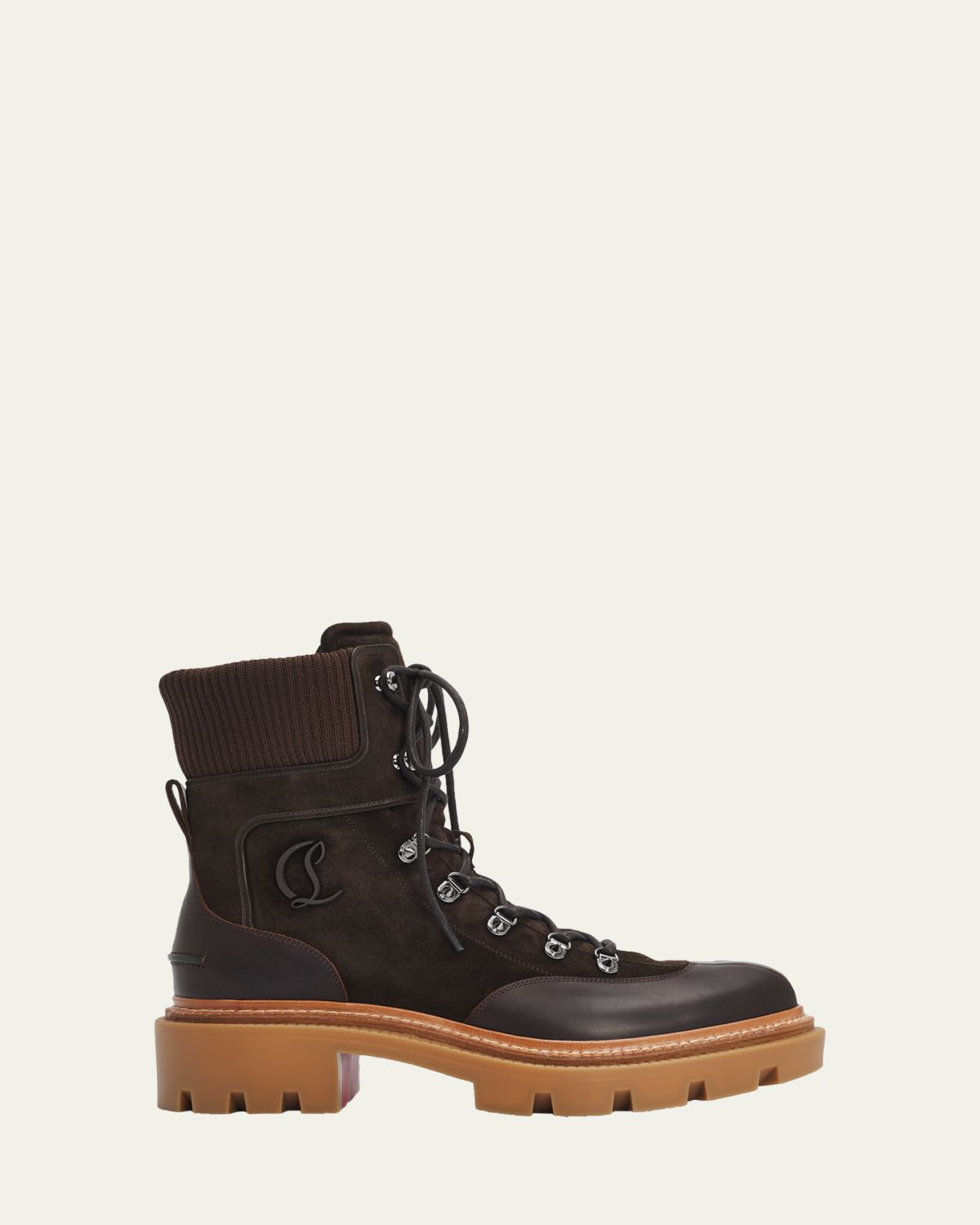 Christian Louboutin Men's Armandine College Waxed Leather Ankle Boots