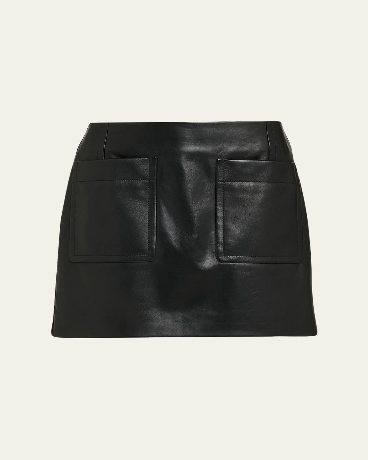 Bottega Veneta Patch Pocket Leather Mini Skirt