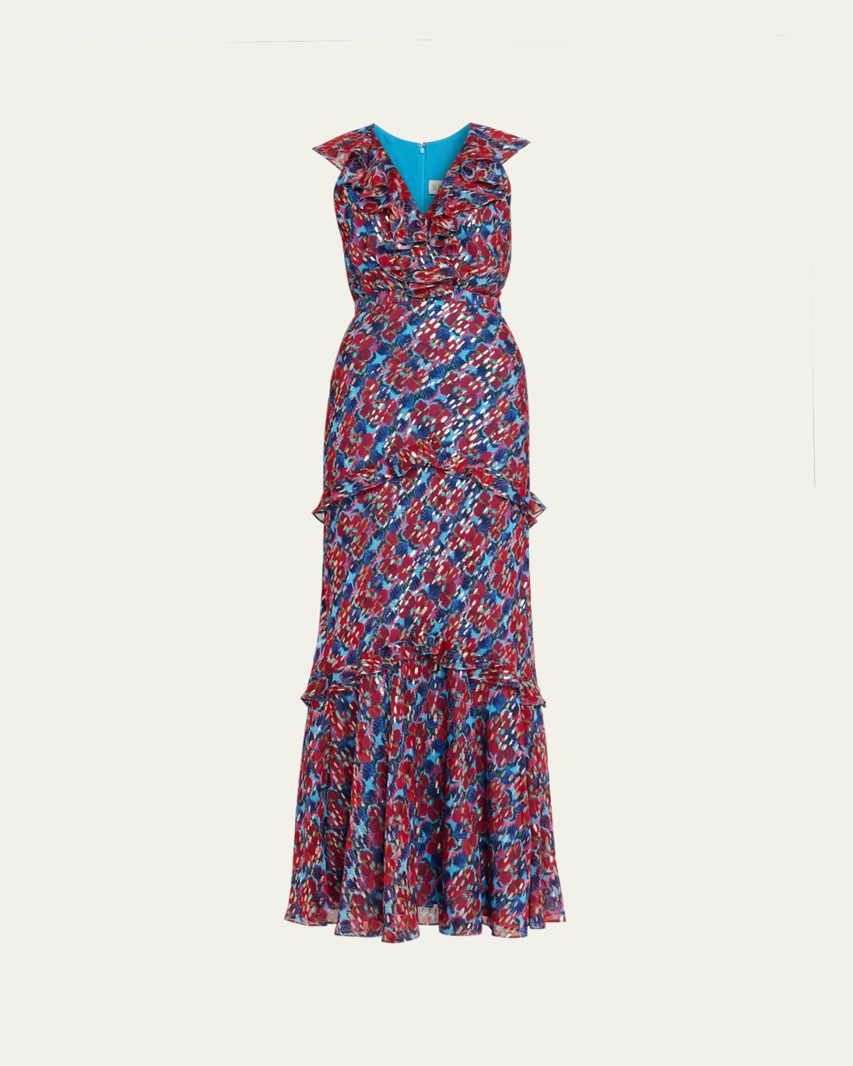 Saloni Rita Floral Ruffled Maxi Dress