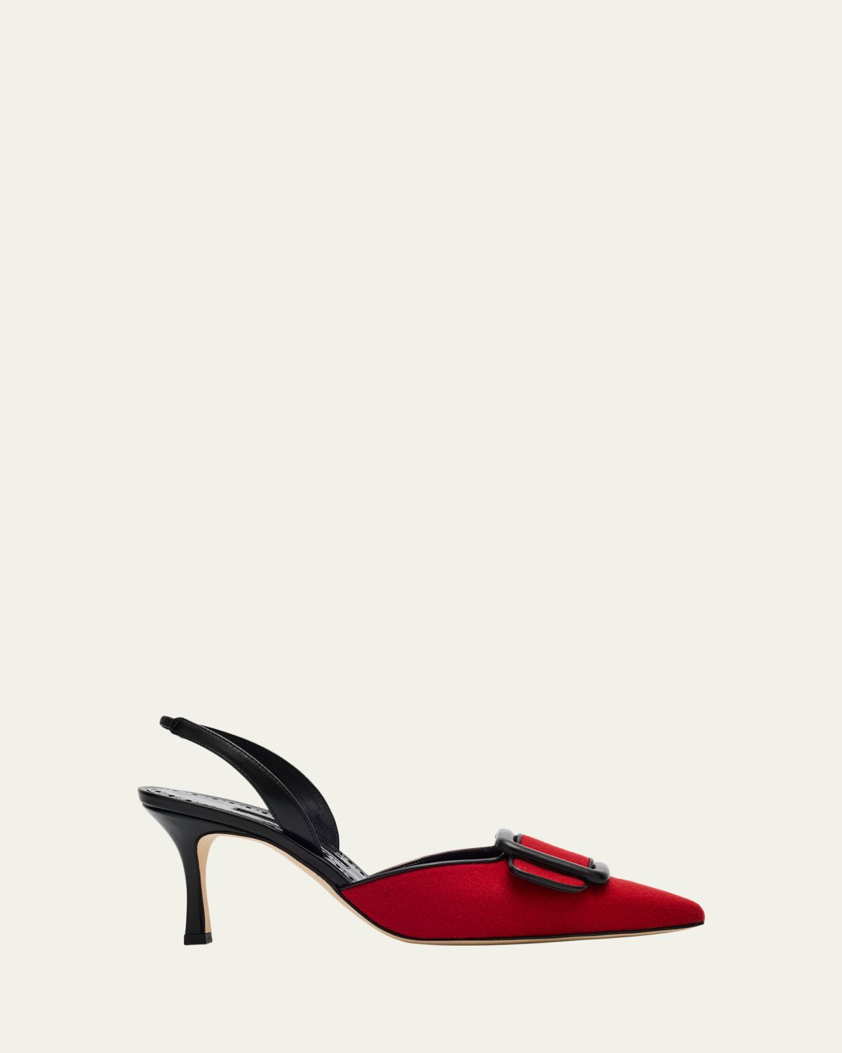 Manolo Blahnik Mayslibi Wool Buckle Slingback Pumps