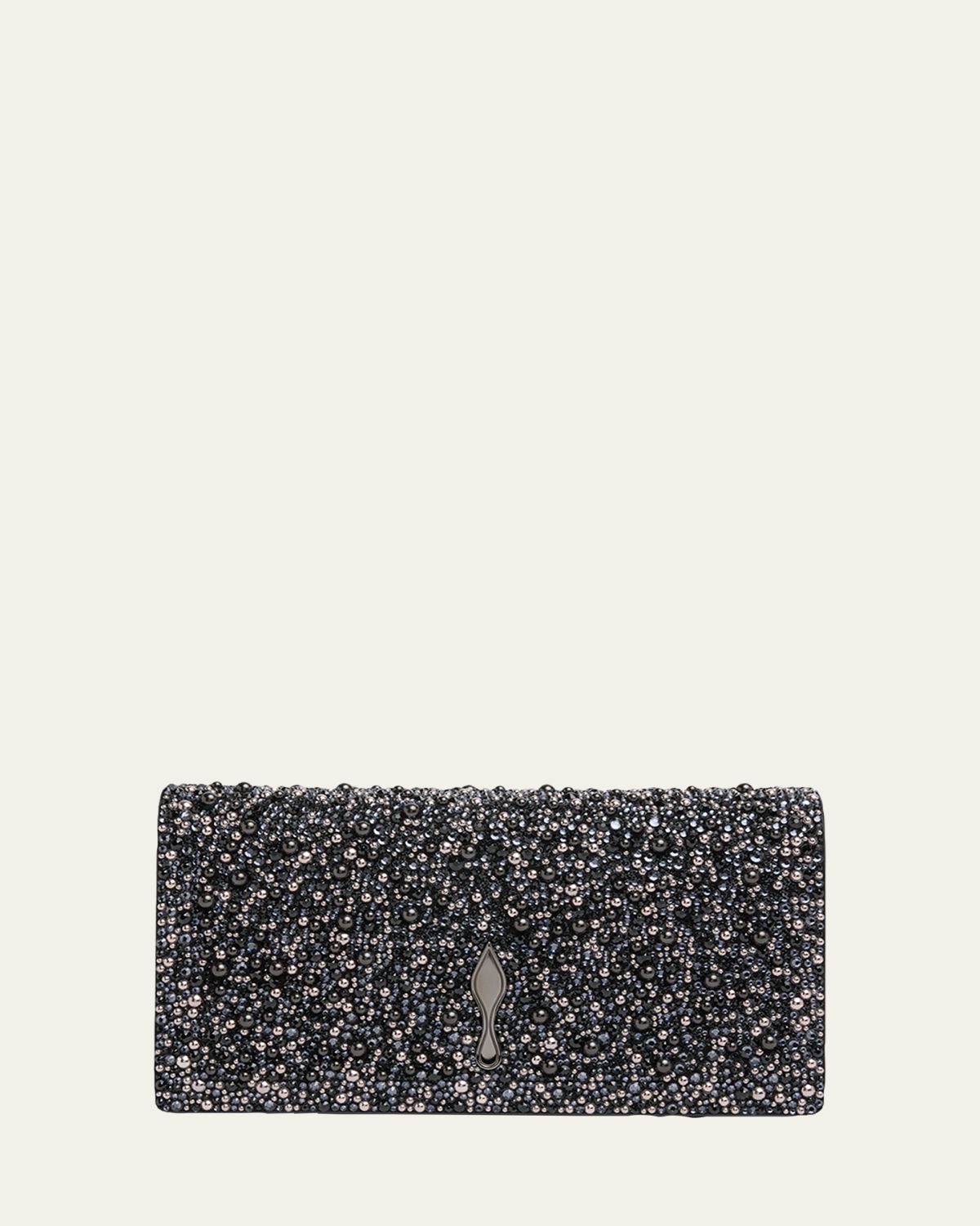 Christian Louboutin Bettina Bead-Encrusted Leather Clutch Bag