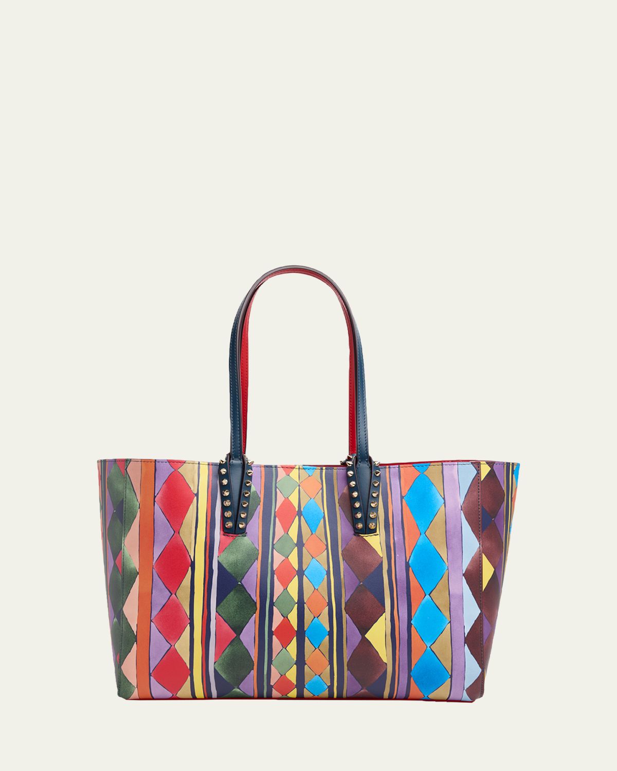 Christian Louboutin Cabata Small Losange-Print Leather Tote Bag