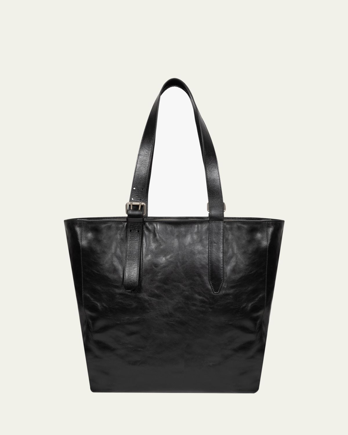 Dries Van Noten Men 's Leather Messenger Bag with Shoulder Strap