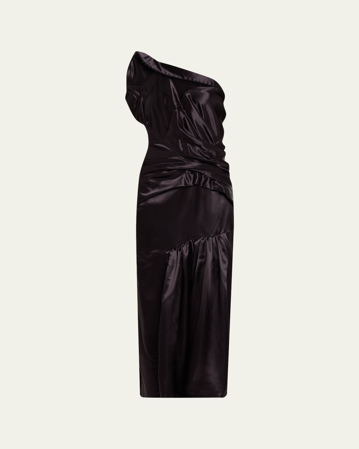 Dries Van Noten Damari One-Shoulder Pleated Dress