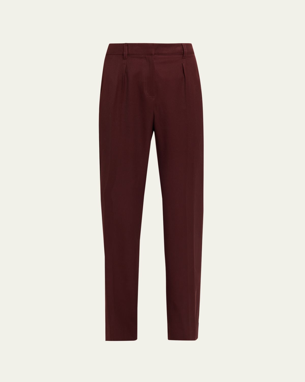 Max Mara Cannes Pleated Straight-Leg Wool Pants