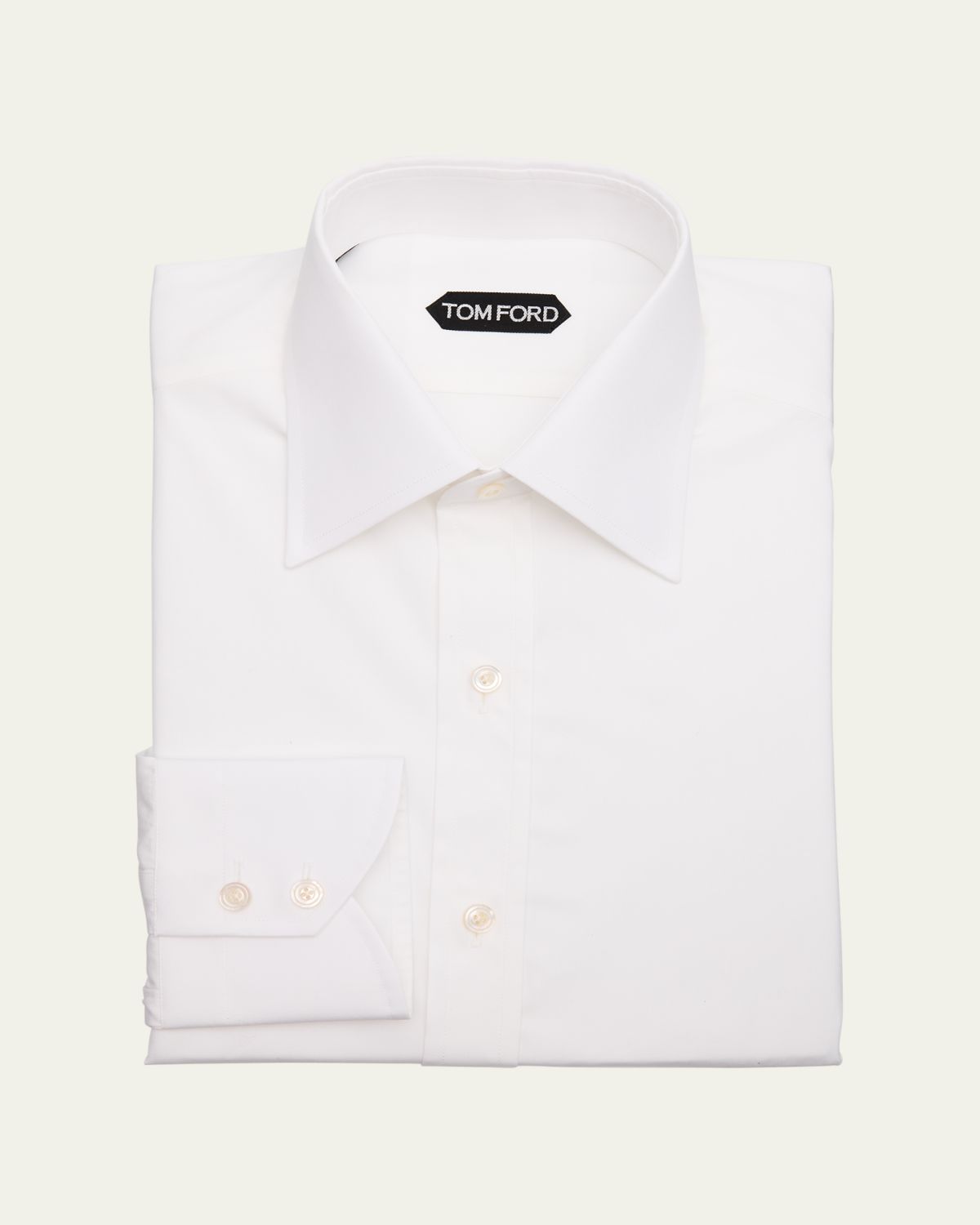 TOM FORD Men's Cotton Point-Collar Dress Shirt
