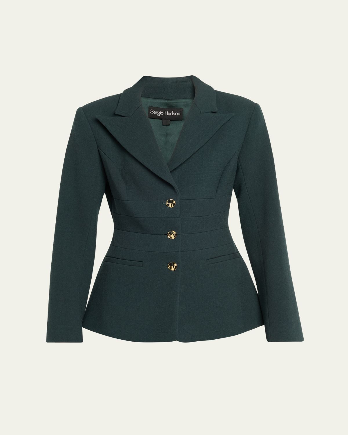 Sergio Hudson Waisted Single-Breasted Jacket