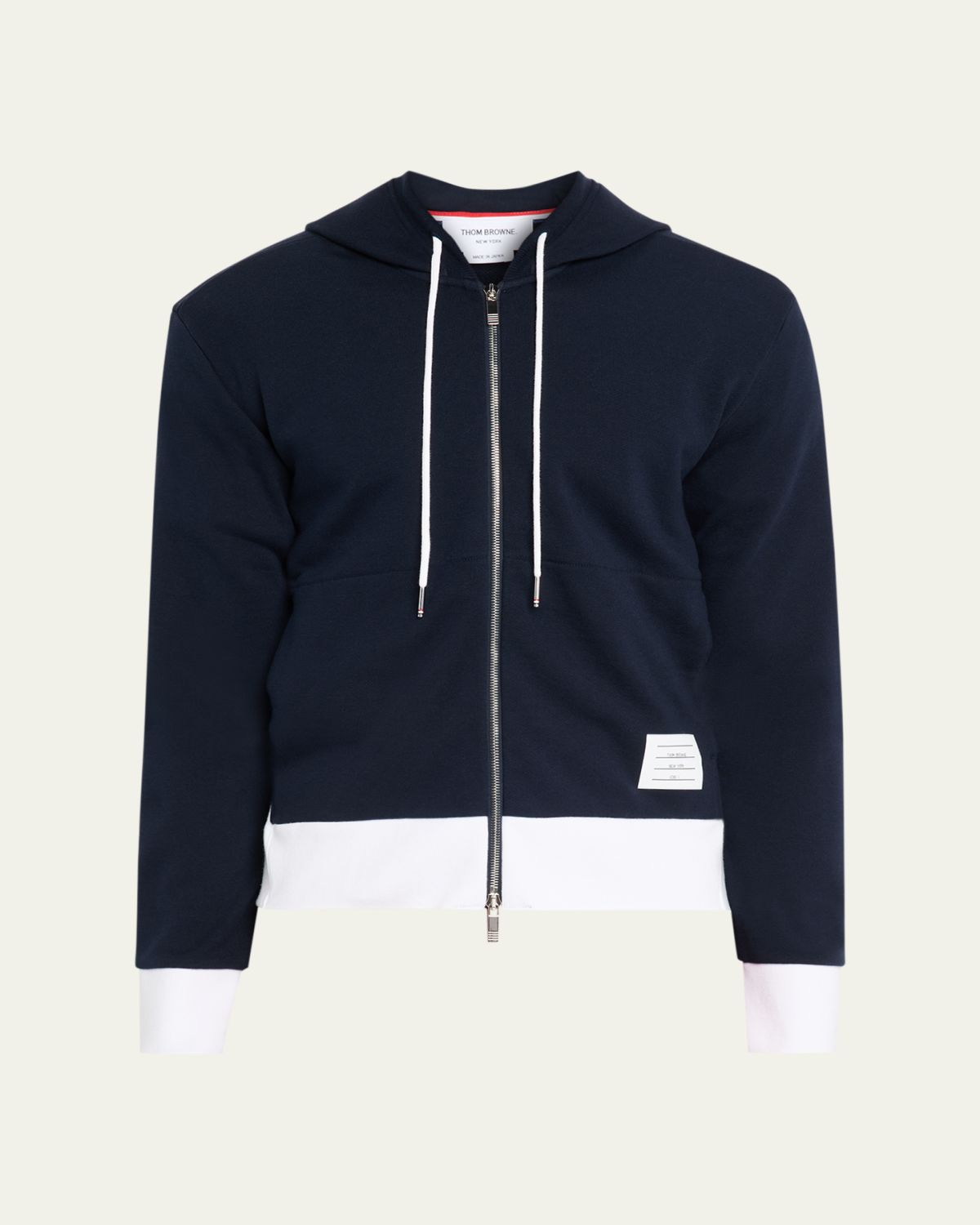 Thom Browne Men's Cotton 4-Bar Stripe Full-Zip Hoodie | Thumbnail 6 Thom Browne Men's Cotton 4-Bar Stripe Full-Zip Hoodie | Thumbnail 6